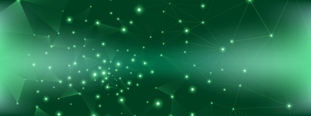Wall Mural - technology art. big data concept. green