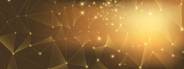 Wall Mural - glow technology business. 3d big data. gold depth