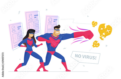 Cuadros en Lienzo Online privacy safety metaphor flat vector illustration