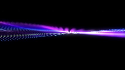 Poster - 4k video. lines abstract. looped animation. wave pattern. dotted lines. neon waves. particles backgr