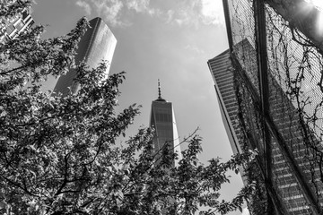 Wall Mural - abstract architecture photography in New York city black and white image