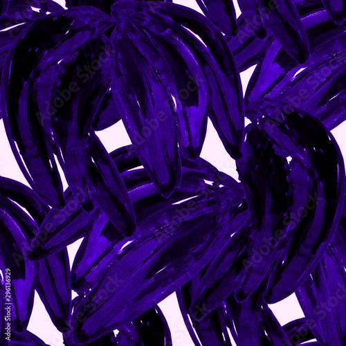 Creative seamless pattern with hand drawn abstract bananas. Fruity fashion pr...