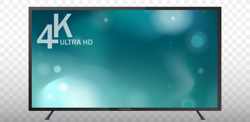 Poster - 4K TV Screen Vector Illustration With Transparent Background