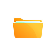 Poster - Folder icon template cartoon yellow color editable. Folder symbol vector sign isolated on white background. Simple logo vector illustration for graphic and web