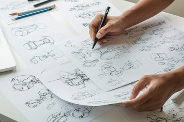 Wall Mural - animator designer development designing drawing sketching development creating graphic pose characte