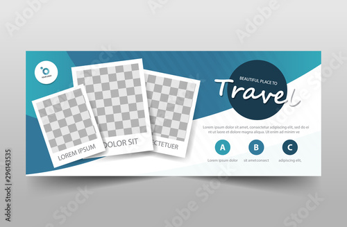 Cuadros en Lienzo Travel tour corporate business banner template, horizontal advertising business