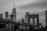 Fototapeta Nowy Jork - Brooklyn bridge black and white Image, amazing photography of the Brooklyn bridge