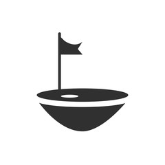 Sticker - Isolated golf flag flat vector design