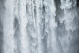Close-uo of Skogafoss waterfall in Iceland, Europe.