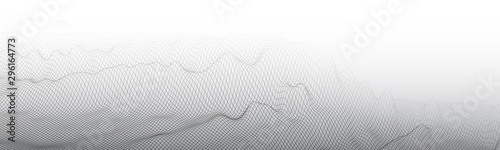 Abstract vector wireframe landscape background. Cyberspace grid.