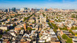Wide Aerial Perspective over Streets and Neighborhoods of Baltimore Maryland