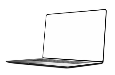 Wall Mural - laptop frameless blank screen isolated on white background