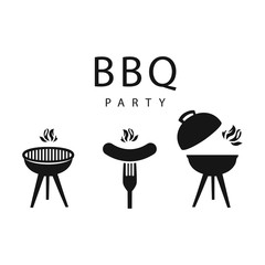 grilled bbq party icon style for invitation car or flyer or poster.Vector illustration