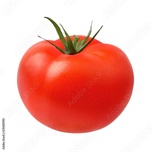 Cuadros en Lienzo Fresh tomato isolated on white background with clipping path