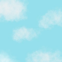  tender white clouds background illustration on blue sk