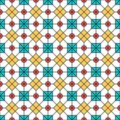 Poster - Ornament Vector seamless pattern. Modern stylish texture. Repeating geometric square grid. Simple graphic design. Trendy hipster sacred geometry