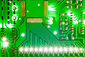 Poster - modern green pcb board background