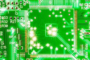 Poster - modern green pcb board background