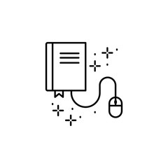 Fototapete - Book, mouse icon. Simple line, outline vector of online educationa icons for ui and ux, website or mobile application