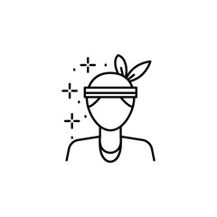Poster - Indian, avatar, man icon. Simple line, outline vector of Thanksgiving day icons for ui and ux, website or mobile application