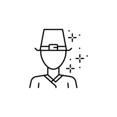 Poster - Man, avatar, pilgrim icon. Simple line, outline vector of Thanksgiving day icons for ui and ux, website or mobile application