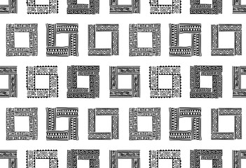 Aufkleber - Abstract ethnic frames, seamless pattern for your design