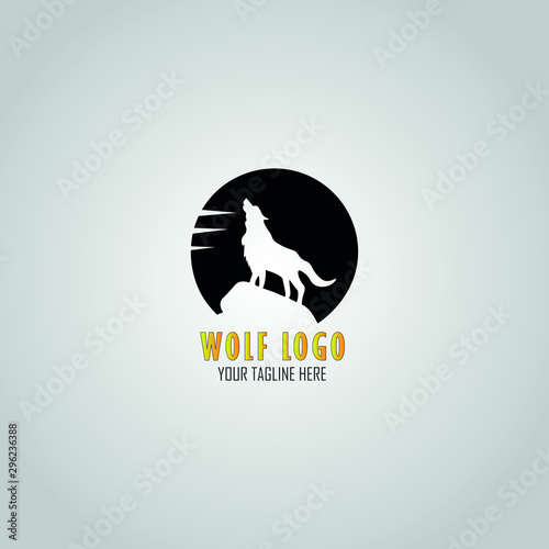 Wolf Creative Concept Logo Design Template Wolf Howling At The Full Moon Vector Illustration Buy This Stock Vector And Explore Similar Vectors At Adobe Stock Adobe Stock