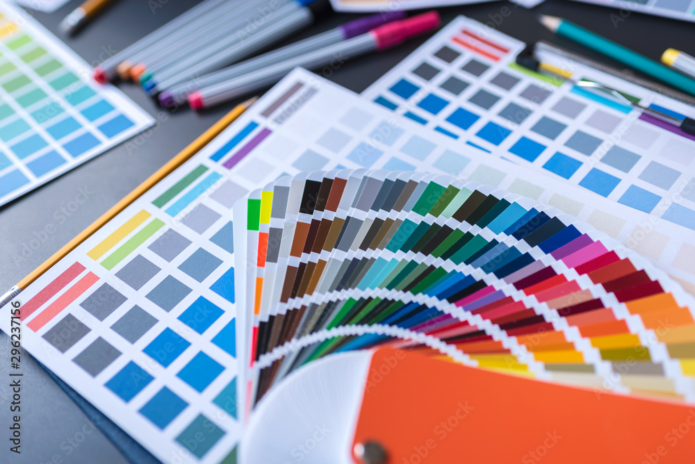 Illustrative design planning materials — Adobe Stock watermarked preview
