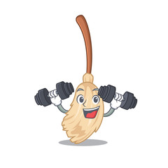 Wall Mural - Fitness broom with in a the cartoon