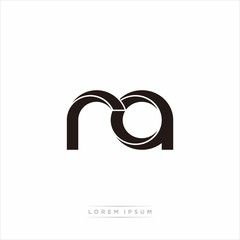 ra Initial Letter Split Lowercase Modern Monogram linked outline rounded logo