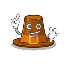 Sticker - Finger pilgrim hat on a cartoon table