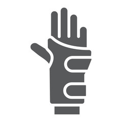 Wall Mural - wrist brace glyph icon, orthopedic and medical, arm bandage sign, vector graphics, a solid pattern o