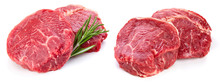 Fresh Raw Beef Steak Isolated On White Background
