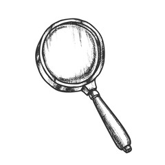 Wall Mural - magnifying glass lens equipment monochrome vector. magnifying optical instrument. magnifier tool eng