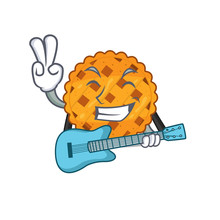 With Guitar Pumpkin Pie Isolated In The Mascot