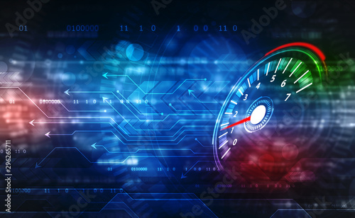 Fotografía Speed motion background with fast speedometer car