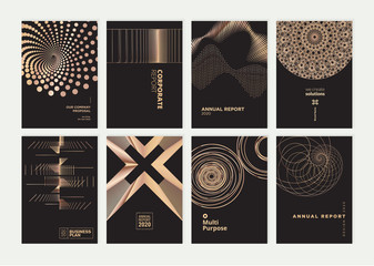 Wall Mural - set of brochure, annual report, cover design templates. vector illustrations for business presentati