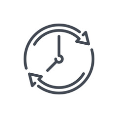 Poster - Refresh time line icon. Update clock vector outline sign.