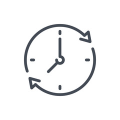Poster - refresh time line icon. update clock vector outline sign.