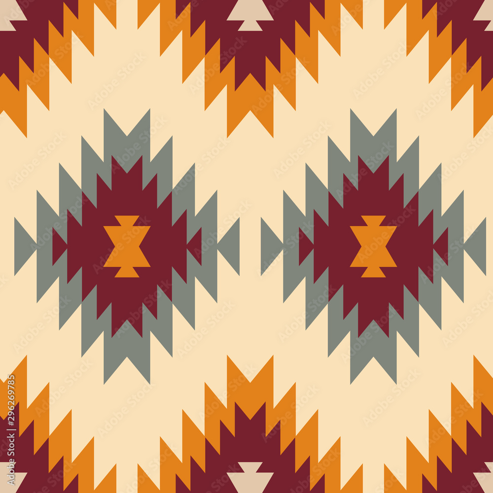 Tribal southwestern native american navajo seamless pattern - obrazy, fototapety, plakaty 