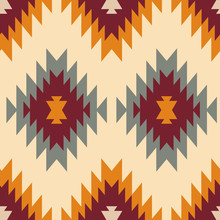 Tribal Southwestern Native American Navajo Seamless Pattern