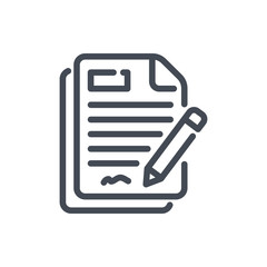 Fototapete - Agreement line icon. Contract vector outline sign.