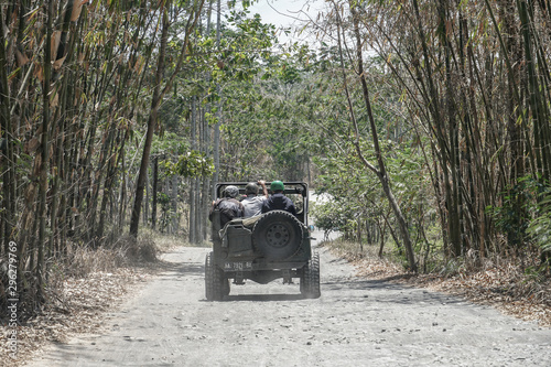 Fotomural jeep outdoors adventures in forest