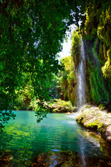 Wall Mural - kursunlu nature park and waterfall with lake