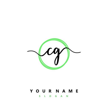 CG Initial handwriting logo vector	