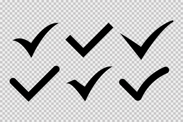 Poster - check mark icon isolated vector elements on transparent background. black check mark icon. sign symb