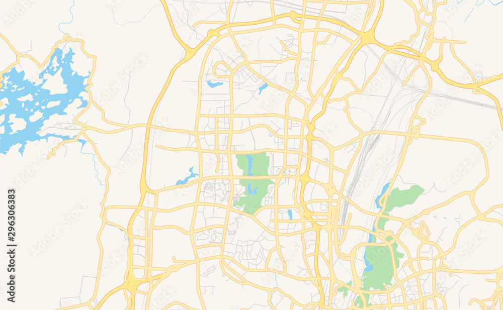 Printable street map of Guiyang, China