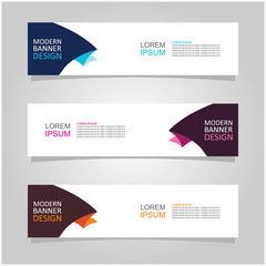 Wall Mural - vector abstract banner design web template set of 3. abstract geometric background used for letterhe