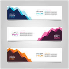 Wall Mural - vector abstract banner design web template set of 3. abstract geometric background used for letterhe