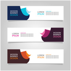Wall Mural - vector abstract banner design web template set of 3. abstract geometric background used for letterhe